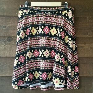 Lucie Lu bright Aztec print skater skirt 2x